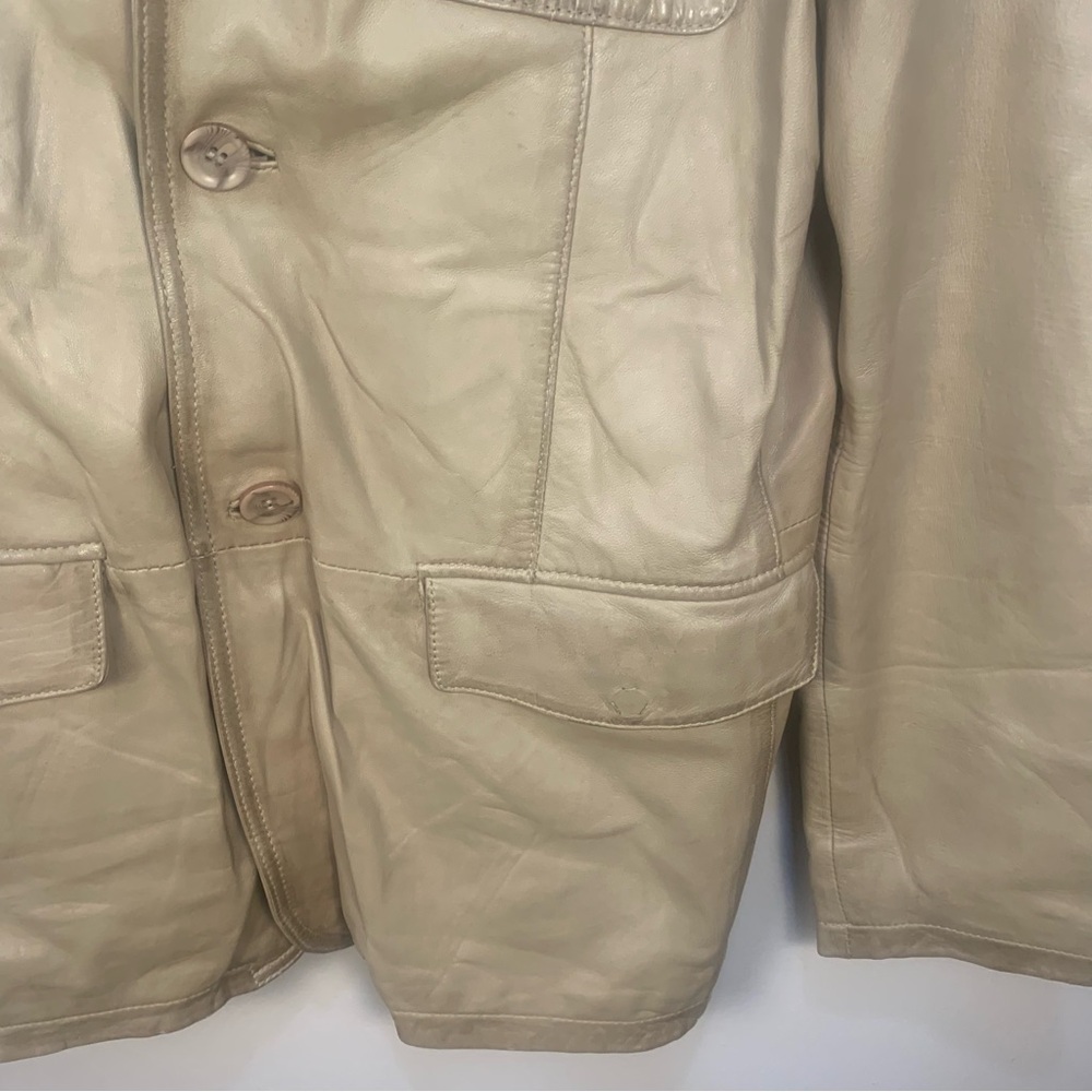 VTG Wilson’s Distressed Leather Jacket Tan Buttery Soft - Picture 4 of 16